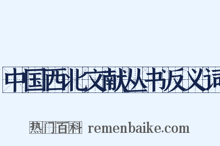 中国西北文献丛书反义词是什么意思的图片
